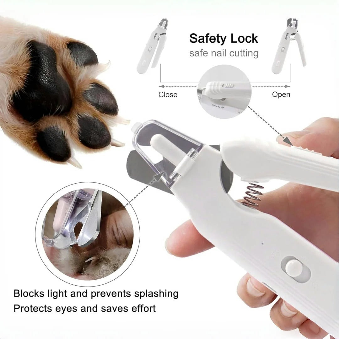 SafePaws Pro 2-in-1 Nail Clipper with LED Safety Light